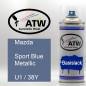 Preview: Mazda, Sport Blue Metallic, U1 / 38Y: 400ml Sprühdose, von ATW Autoteile West.